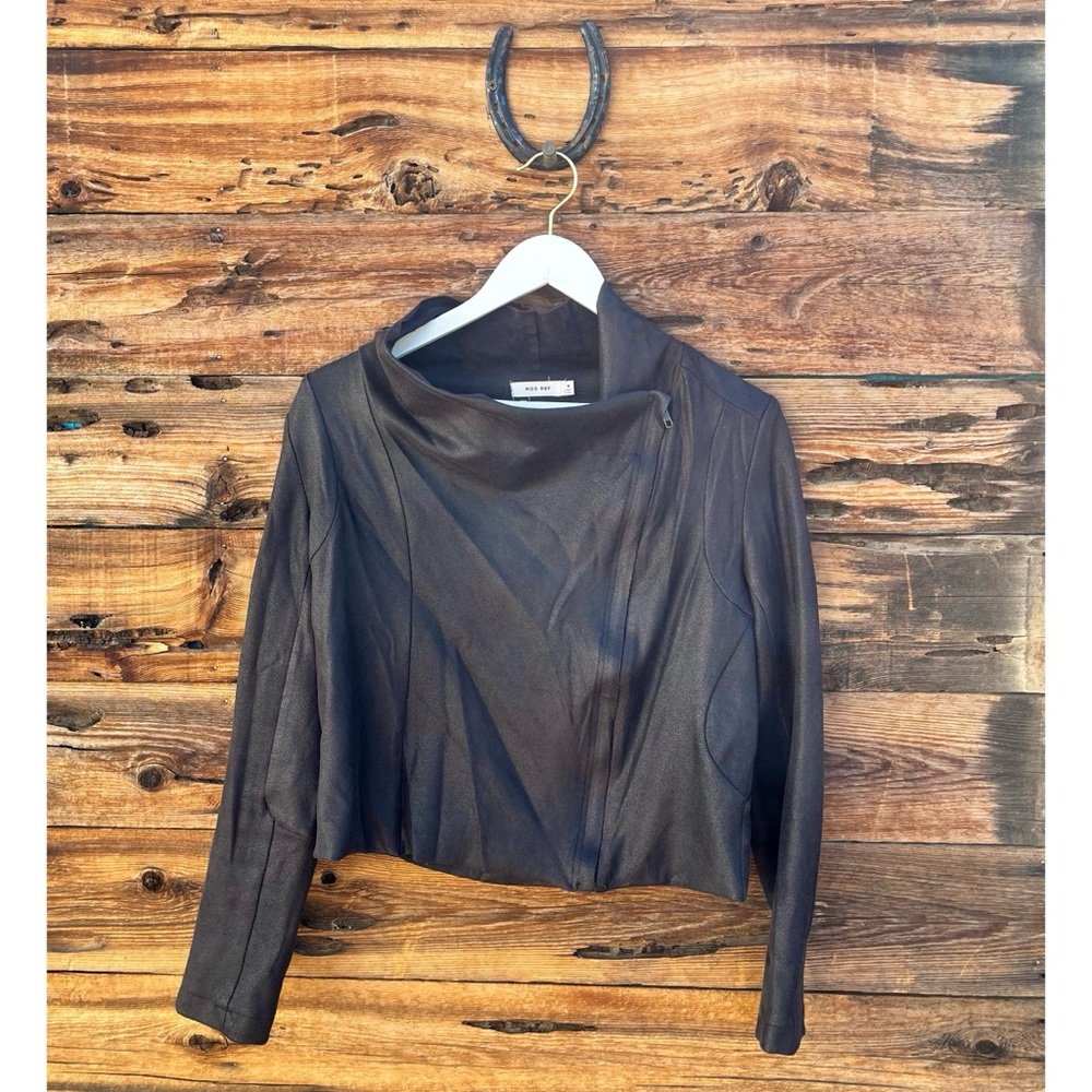 MOD REF | Maxwell Faux Suede Drape Moto Jacket M